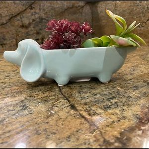 Wiener Dog Faux Succulent Planter